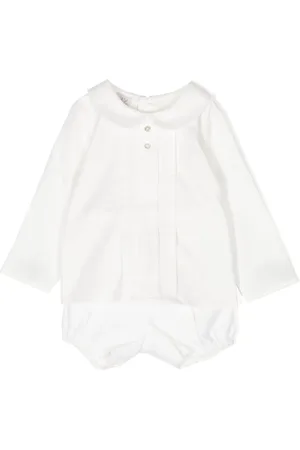 PAZ RODRIGUEZ Bib-collar cotton babygrow set