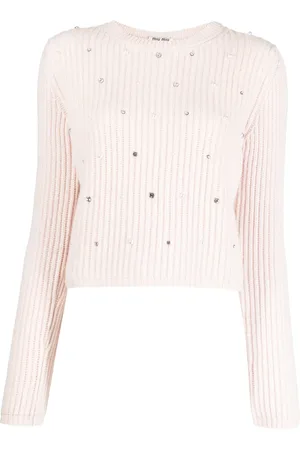 Miu Miu Rhinestone-embellished cashmere jumper