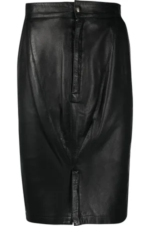 Alaïa 1980s fitted leather skirt