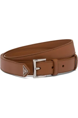 Prada Triangle-logo leather belt