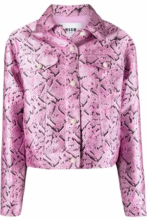 Msgm Snakeskin print denim jacket