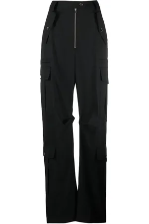 Christopher John Rogers Wide-leg crepe cargo trousers