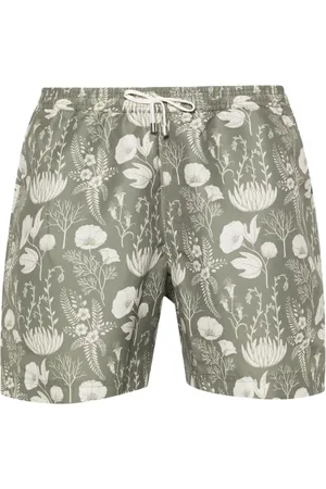 Sunspel Leaf-print swim shorts