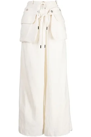 MASNADA Detachable-belt wide-leg trousers