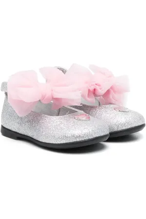 MONNALISA Bow-detail leather ballerinas
