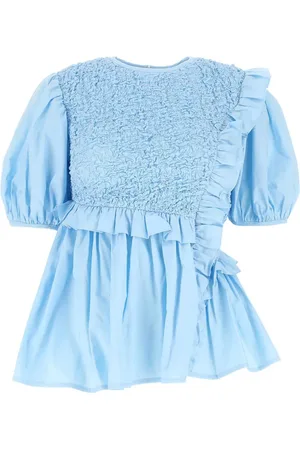 Cecilie Bahnsen Ruched-bodice puff-sleeve blouse