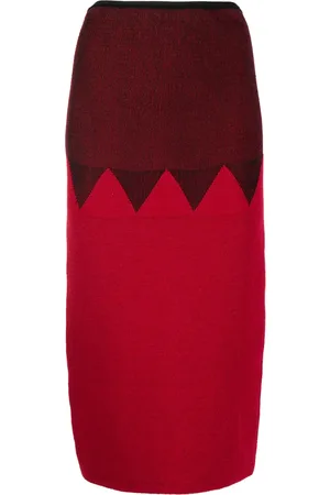 Jean Paul Gaultier 1987 zigzag knit midi skirt