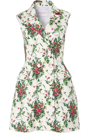 Carolina Herrera Notched-lapels floral-print dress