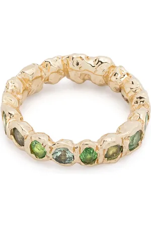 Fie Isolde 14K yellow Alfa Rainbow sapphire and tsavorite ring