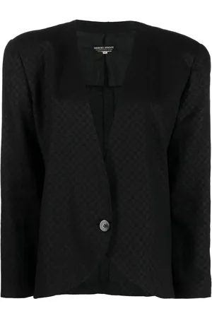 Giorgio Armani 1980s check-pattern single-breasted jacket