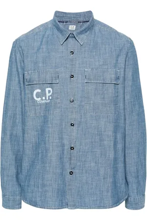C.P. Company Logo-print chambray shirt