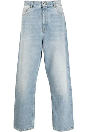 Alanui Washed-denim straight-leg jeans