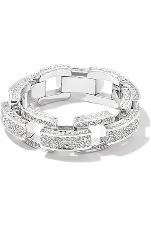 Shay 18kt white gold Deco Link diamond ring