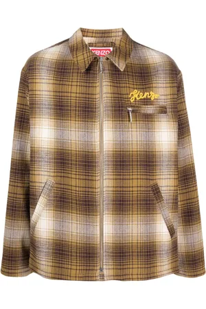 Kenzo Plaid-check cotton shirt jacket