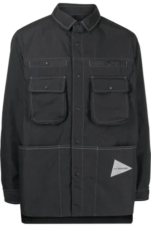 and wander Logo-print shirt jacket