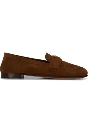 Prada Triangle-logo suede loafers