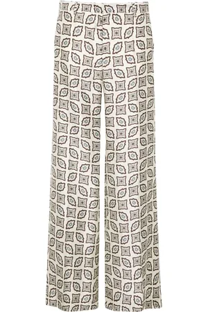 ALBERTO BIANI Geometric-print flared trousers