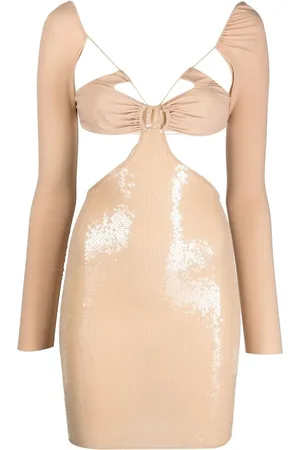 Amazuìn Cut-out sequined mini dress