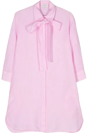 MAZZARELLI Pussy-bow collar linen shirt