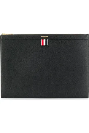 Thom Browne Grosgrain ribbon-trim pouch