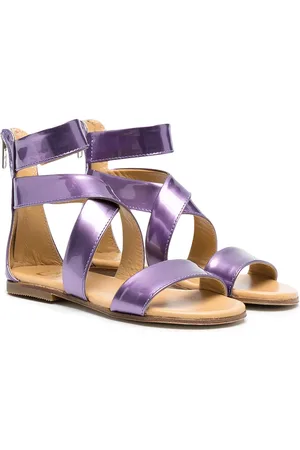 GALLUCCI Metallic strappy leather sandals