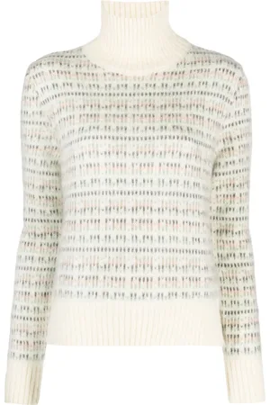 ALYSI Patterned intarsia-knit high-neck jumper
