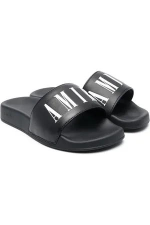 AMIRI Logo-print open-toe slides