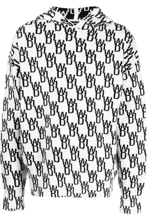 We11 Done Monogram knitted hoodie