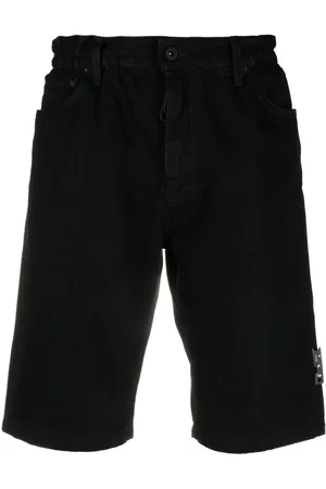OFF-WHITE Logo-belt denim shorts