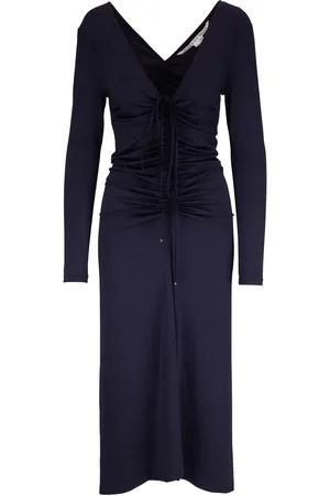 VERONICA BEARD Ruched-detail V-neck dress