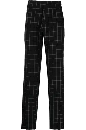 UNDERCOVER Check-pattern silk-blend trousers