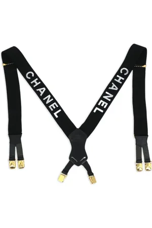 CHANEL 1990-2000s logo-print suspenders
