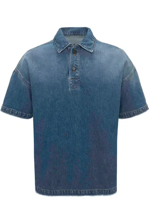 J.W.Anderson Anchor-embroidered denim polo shirt
