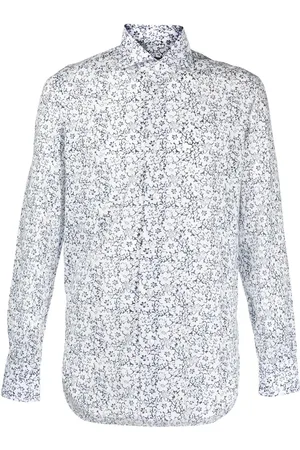 BARBA Floral-print long-sleeve shirt