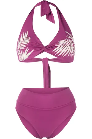 FISICO Leaf-print high-waisted bikini