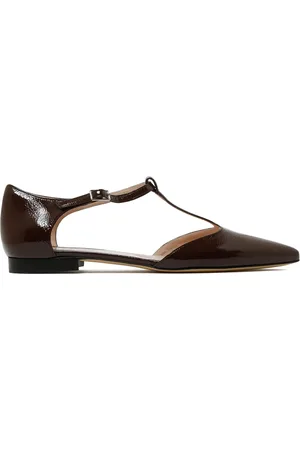 P.A.R.O.S.H. Buckled leather ballerina shoes