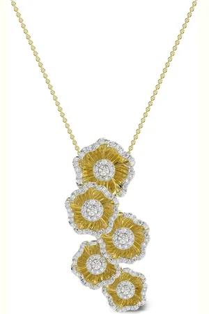 Marchesa Notte 18kt yellow floral diamond necklace