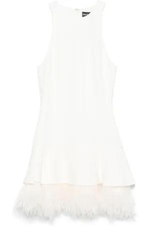 DAVID KOMA Feather-trim mini dress