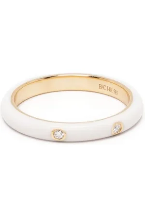 EF Collection 14kt yellow diamond and enamel ring