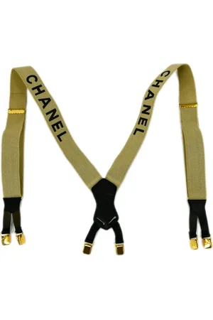 CHANEL 1990-2000s logo-jacquard suspenders