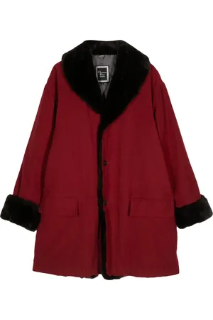Dior Single-breasted faux fur-trim coat