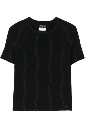 CHANEL 2000s polka dot-embroidered T-shirt