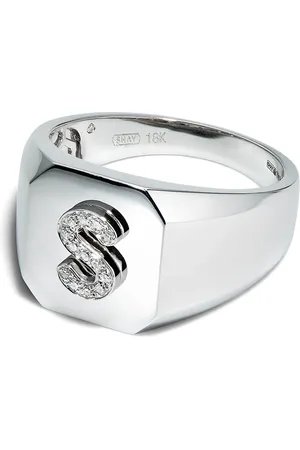 Shay 18kt white gold S-initial ring