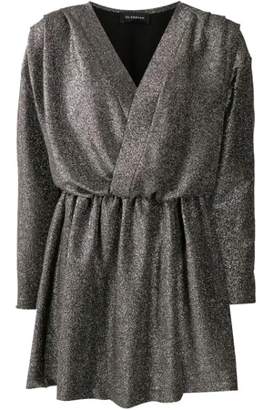 Olympiah V-neck lurex mini dress