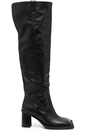 Ninamounah Square-toe 100mm leather boots