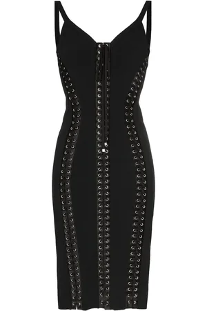 Dolce & Gabbana Cady sleeveless lace-up bodycon dress