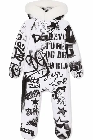 Dolce & Gabbana Graffiti-print padded snowsuit