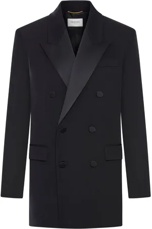 Saint Laurent Double-breasted peak lapel blazer