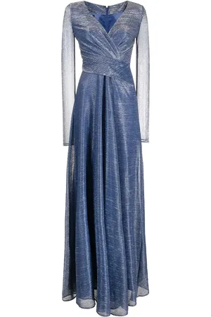 TALBOT RUNHOF Metallic v-neck gown