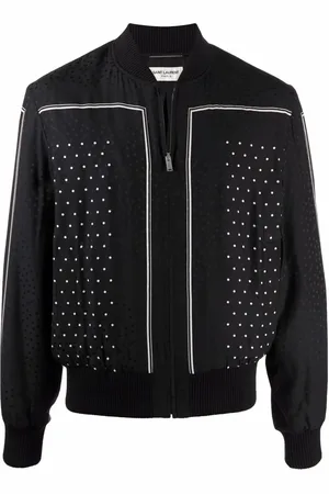 Saint Laurent Polka-dot pattern bomber jacket